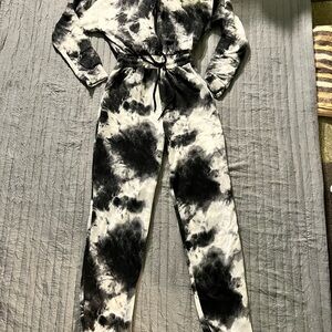Black and White Tie-Dye Tracksuit